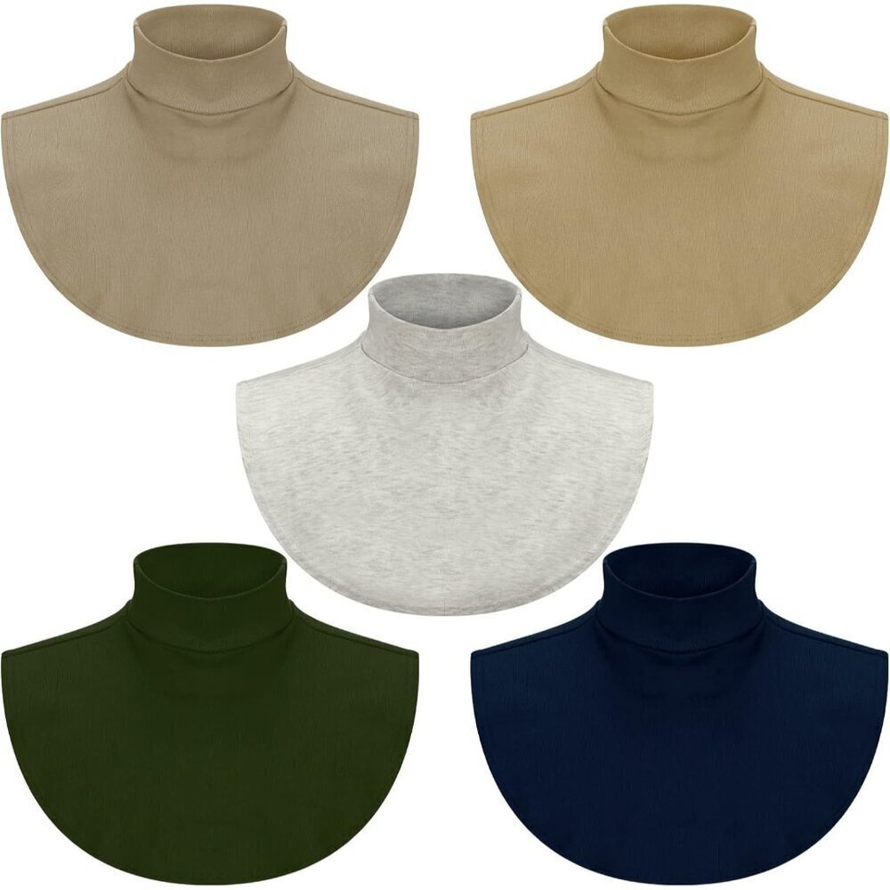 Women Fake Turtleneck Collars Cotton Mock Neck Top Pack of 5 Accessories
